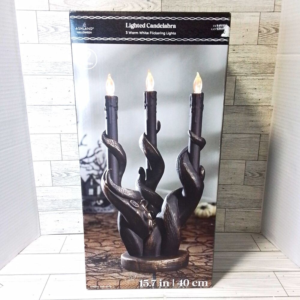 Ashland Halloween Octopus Candelabra 15.7in 3 Warm White Flickering LED